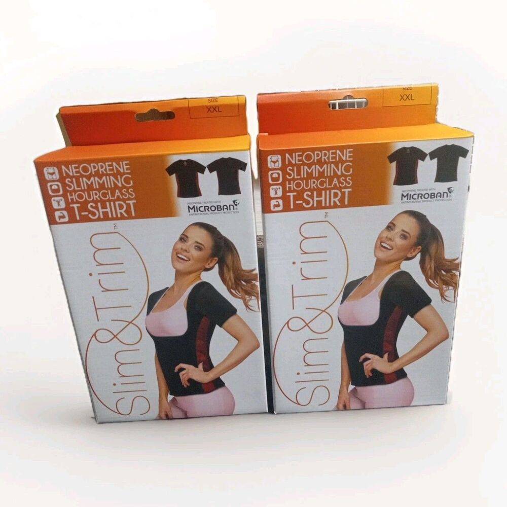 Swt of 2 - Neoprene Slimming Slim & Trim T-Shirt Women’s XXL Exercise Workout